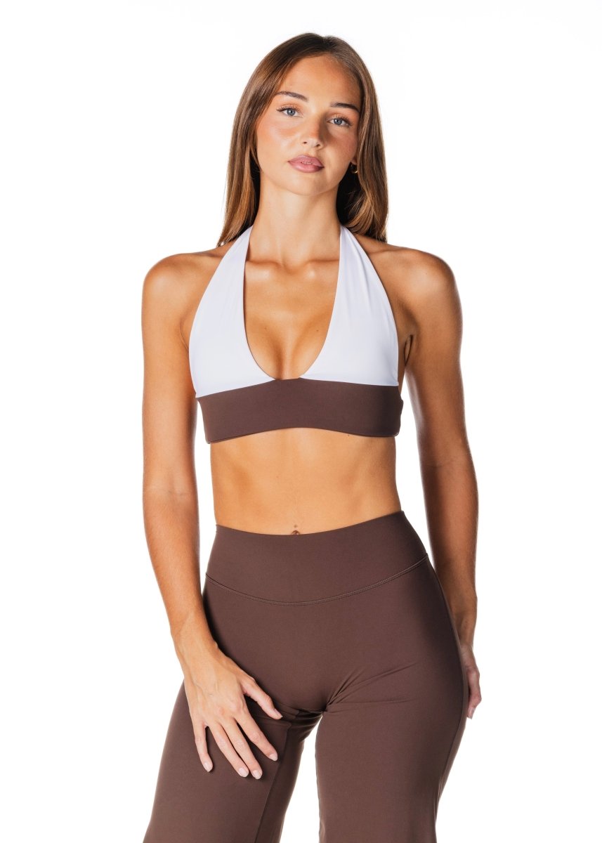 Tia Two Toned Crop - Dark Choc - Kikiva Collection
