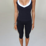 Two Tone Singlet - Black - Kikiva Collection