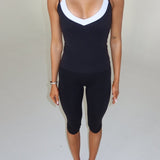 Two Tone Singlet - Black - Kikiva Collection