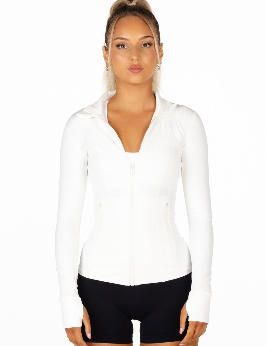 White Structured 'Mom' Jacket - Kikiva Collection