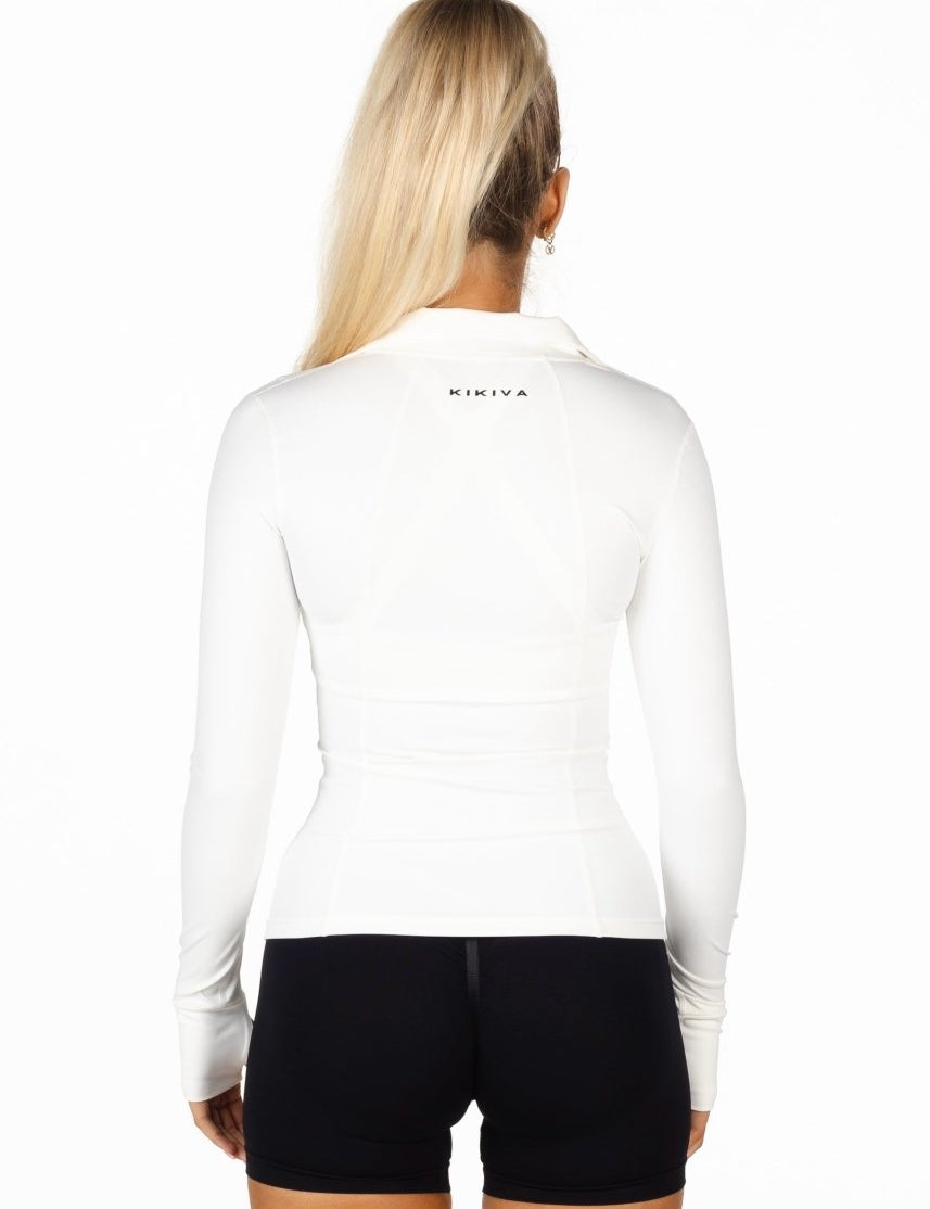 White Structured 'Mom' Jacket - Kikiva Collection