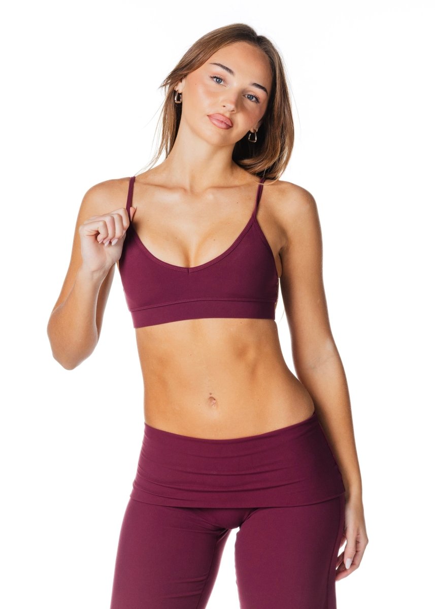 'Zalia' Crop - Burgundy - Kikiva Collection